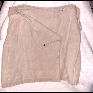 Ann Taylor linen wrap skirt knee length